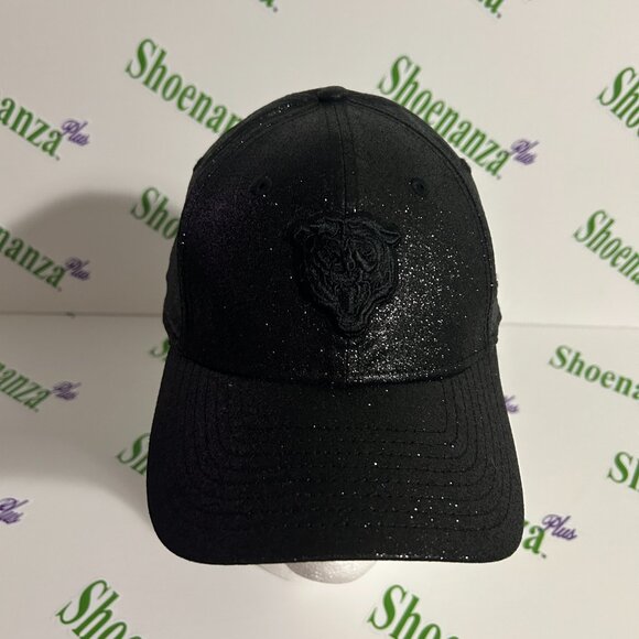 New Era 9Forty Hat NFL Chicago Bears Adjustable Cap Womens Sparkle Glitter Black - Picture 2 of 8